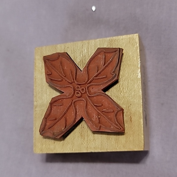 Four Leaves  Wooden Rubber Stamp - Picture 2 of 2